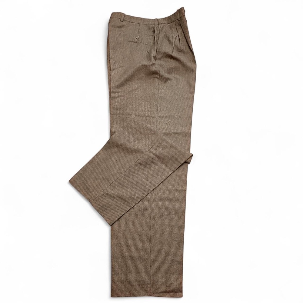 VTG CONTEXT Men's 32x32 Brown Taupe Houndstooth Old Money Heritage Preppy Styl